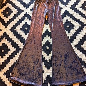 Blue velvet bell bottoms